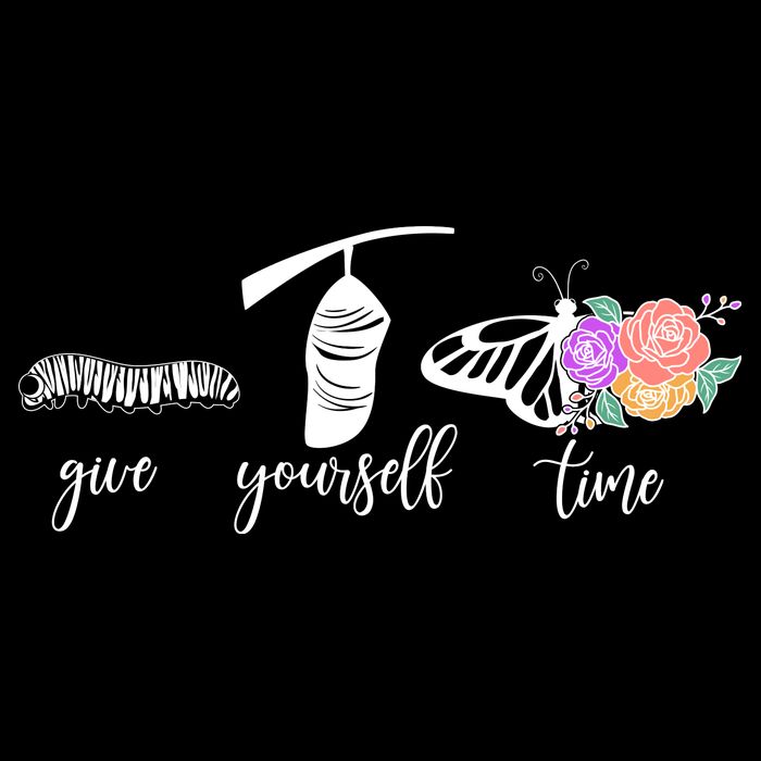 Give Yourself Time Mental Health Awareness Butterfly Life Cycle USA-Made Doggie Bandana