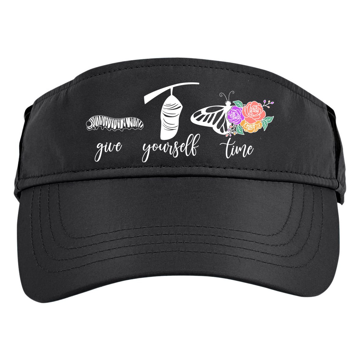 Give Yourself Time Mental Health Awareness Butterfly Life Cycle Adult Drive Performance Visor