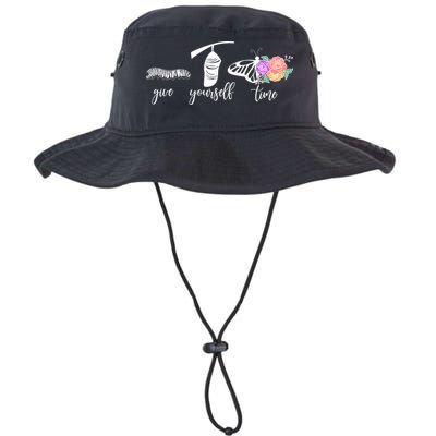 Give Yourself Time Mental Health Awareness Butterfly Life Cycle Bucket Hat
