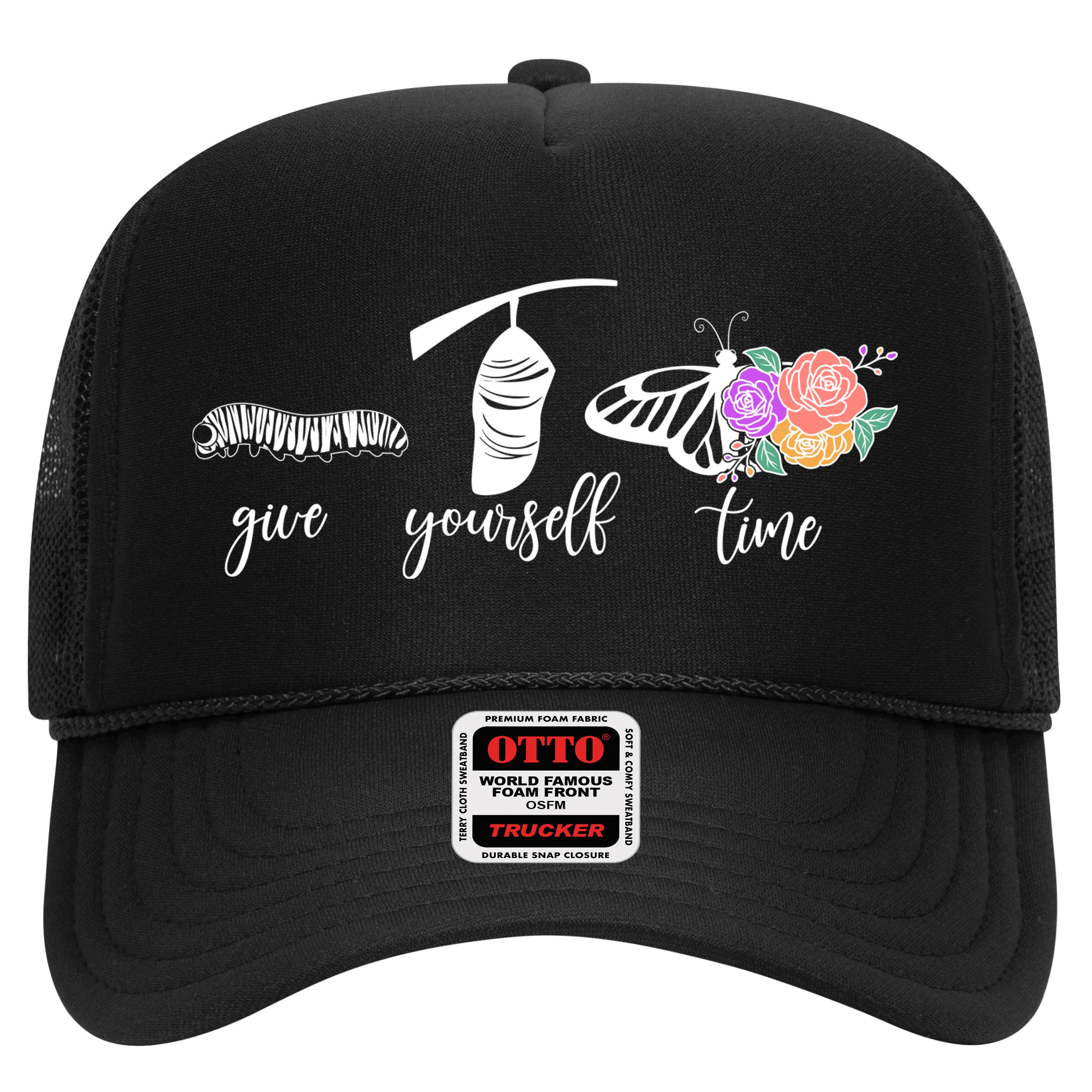 Give Yourself Time Mental Health Awareness Butterfly Life Cycle Hat