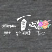 Give Yourself Time Mental Health Awareness Butterfly Life Cycle 7 Panel Mesh Trucker Snapback Hat