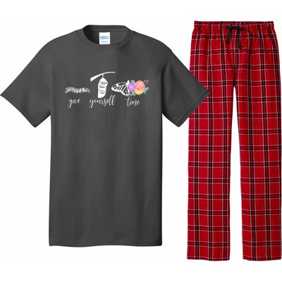 Give Yourself Time Mental Health Awareness Butterfly Life Cycle Pajama Set