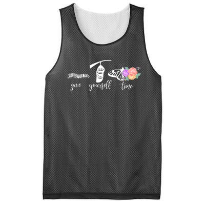 Give Yourself Time Mental Health Awareness Butterfly Life Cycle Mesh Reversible Basketball Jersey Tank