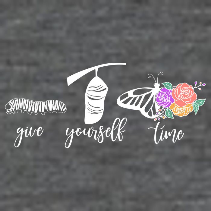 Give Yourself Time Mental Health Awareness Butterfly Life Cycle Premium T-Shirt