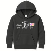 Give Yourself Time Mental Health Awareness Butterfly Life Cycle Kids Hoodie