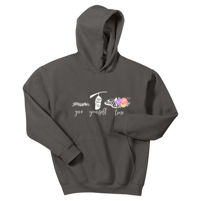 Give Yourself Time Mental Health Awareness Butterfly Life Cycle Kids Hoodie