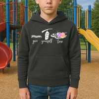 Give Yourself Time Mental Health Awareness Butterfly Life Cycle Kids Hoodie