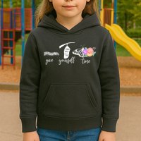 Give Yourself Time Mental Health Awareness Butterfly Life Cycle Kids Hoodie