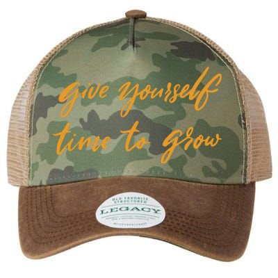 Give Yourself Time To Grow Quote Legacy Tie Dye Trucker Hat