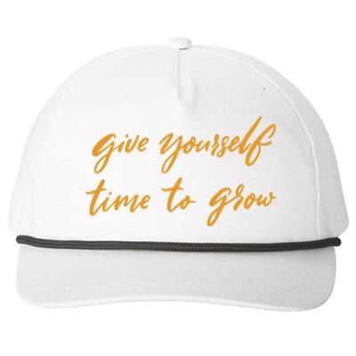 Give Yourself Time To Grow Quote Snapback Five-Panel Rope Hat