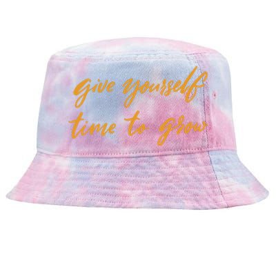 Give Yourself Time To Grow Quote Tie-Dyed Bucket Hat