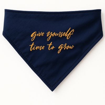 Give Yourself Time To Grow Quote USA-Made Doggie Bandana