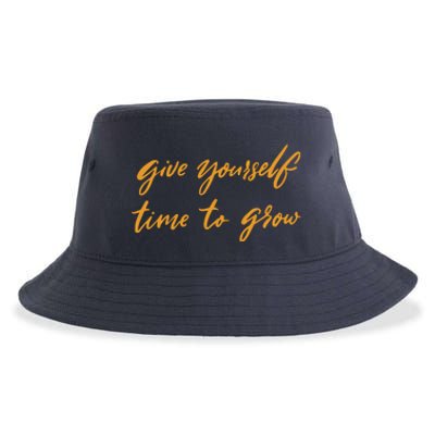 Give Yourself Time To Grow Quote Sustainable Bucket Hat