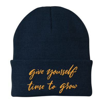 Give Yourself Time To Grow Quote Knit Cap Winter Beanie