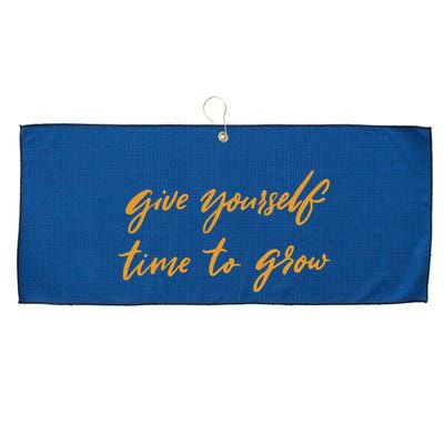 Give Yourself Time To Grow Quote Large Microfiber Waffle Golf Towel