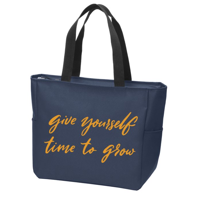 Give Yourself Time To Grow Quote Zip Tote Bag