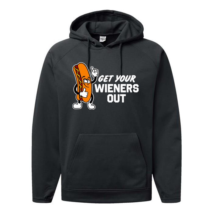 Get Your Wieners Out Performance Fleece Hoodie