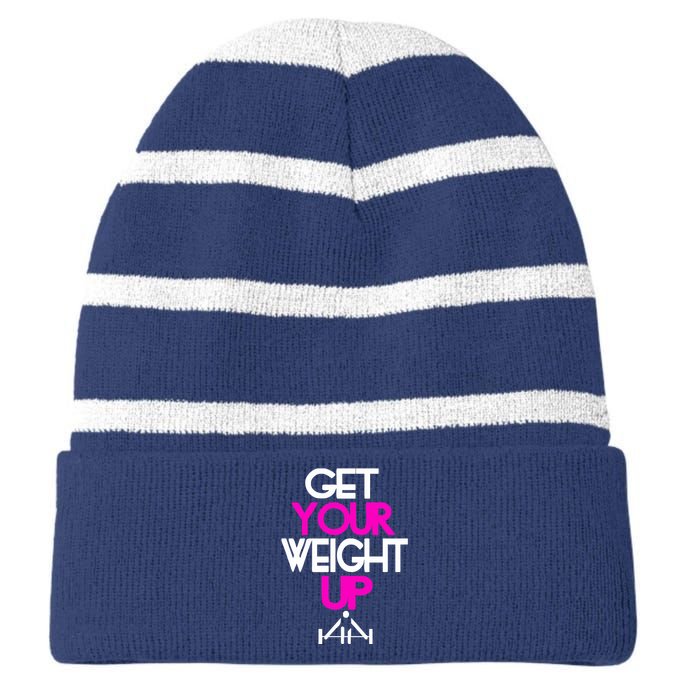 Get Your Weight Up Striped Beanie with Solid Band