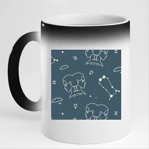 Gemini Zodiac Astrology 11oz Black Color Changing Mug