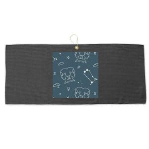 Gemini Zodiac Astrology Large Microfiber Waffle Golf Towel