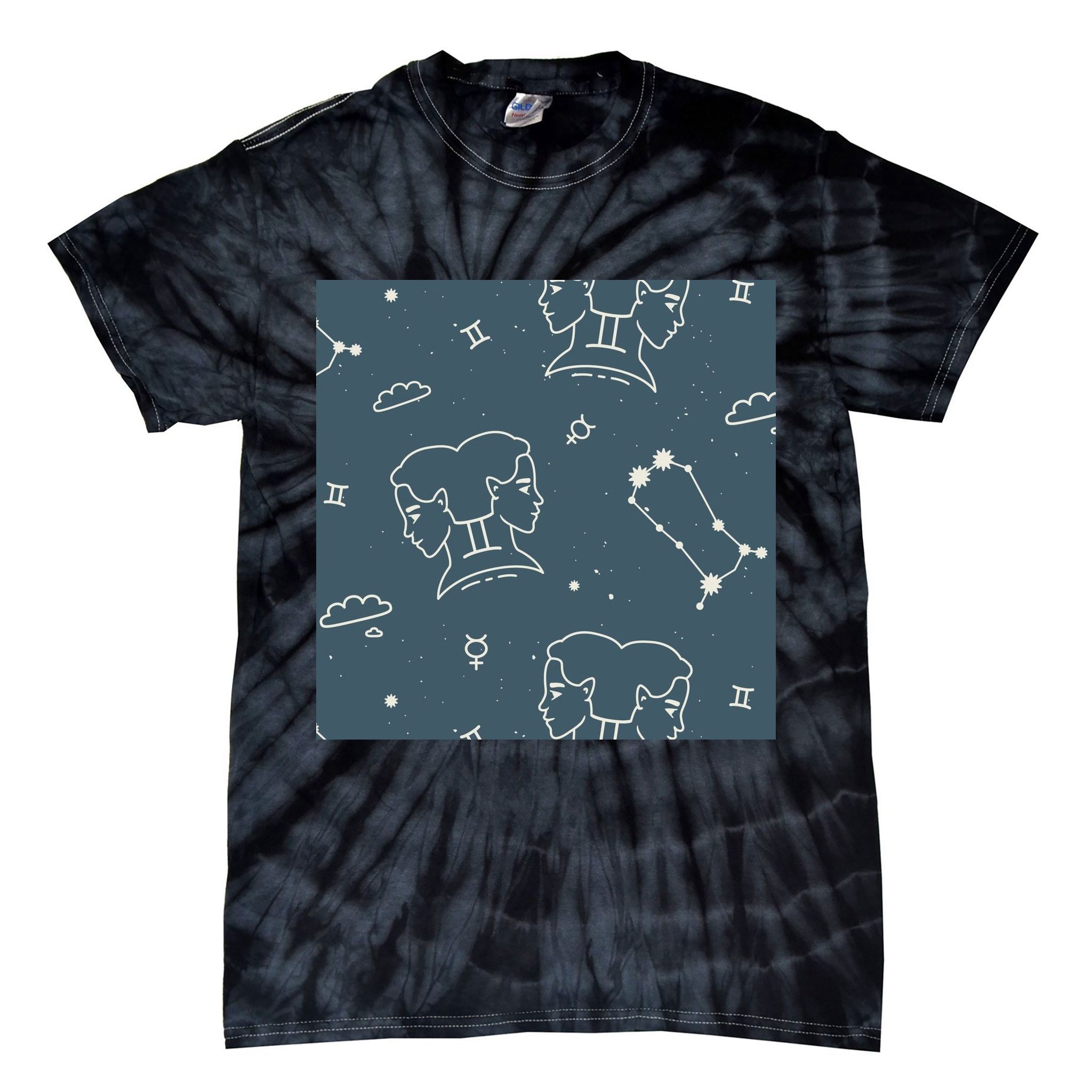 Gemini Zodiac Astrology Tie-Dye T-Shirt