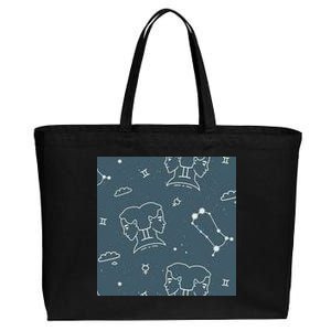 Gemini Zodiac Astrology Cotton Canvas Jumbo Tote