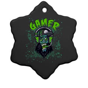 Gamer Zombie Cranky Teens Game Mode On Meaningful Gift Ceramic Star Ornament