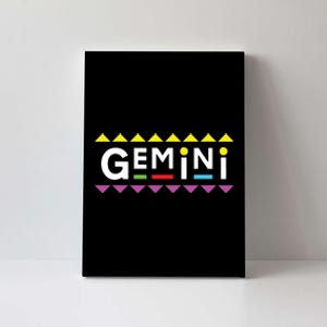 Gemini Zodiac Design 90s Style Canvas