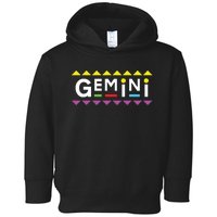 Gemini Zodiac Design 90s Style Toddler Hoodie