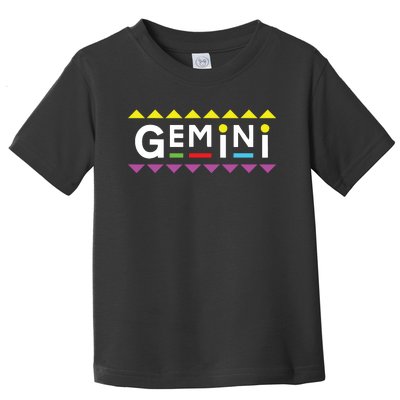 Gemini Zodiac Design 90s Style Toddler T-Shirt