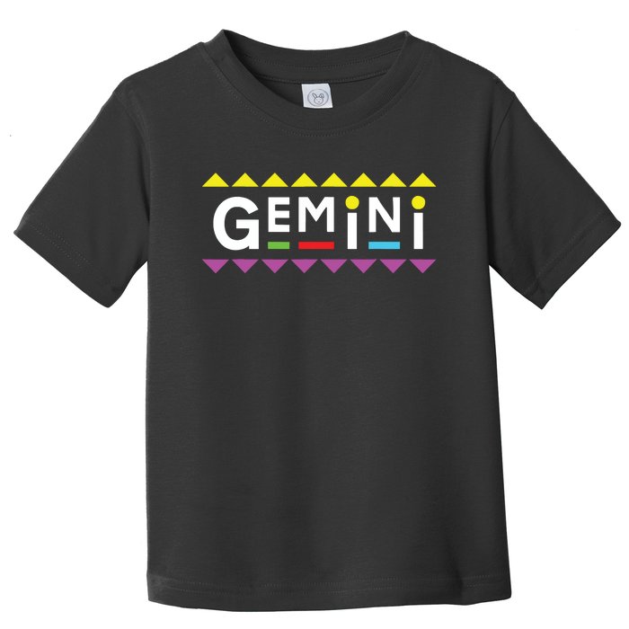 Gemini Zodiac Design 90s Style Toddler T-Shirt