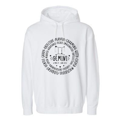 Gemini Zodiac Gemini Personality Star Sign Garment-Dyed Fleece Hoodie