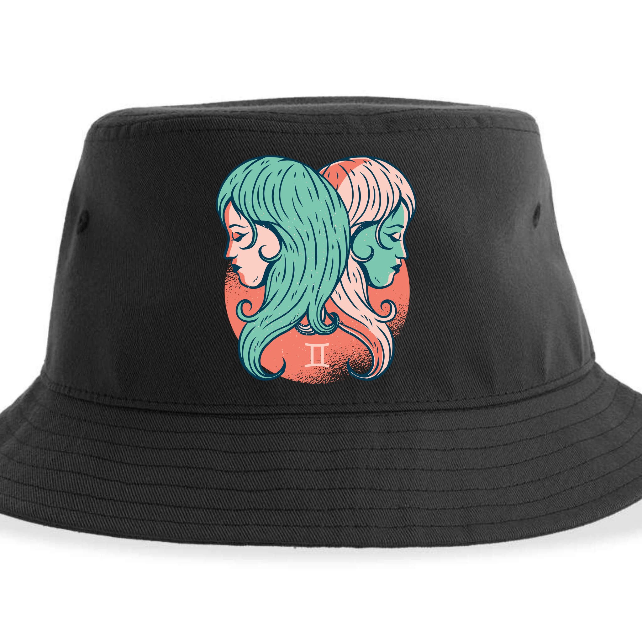 Gemini Zodiac Girl 1 Sustainable Bucket Hat