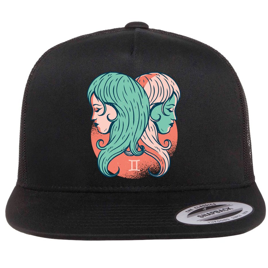 Gemini Zodiac Girl 1 Flat Bill Trucker Hat