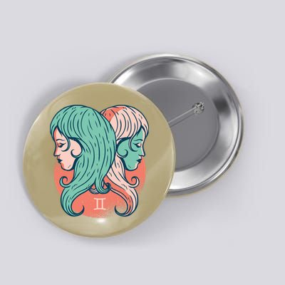 Gemini Zodiac Girl 1 Button