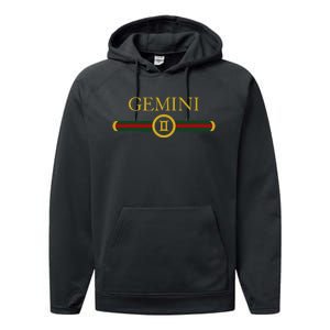 Gemini zodiac june may birthday Graphic art gemini sign Performance Fleece Hoodie