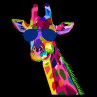 Giraffe Zoo Keeper Safari Animal Giraffe Flat Bill Trucker Hat