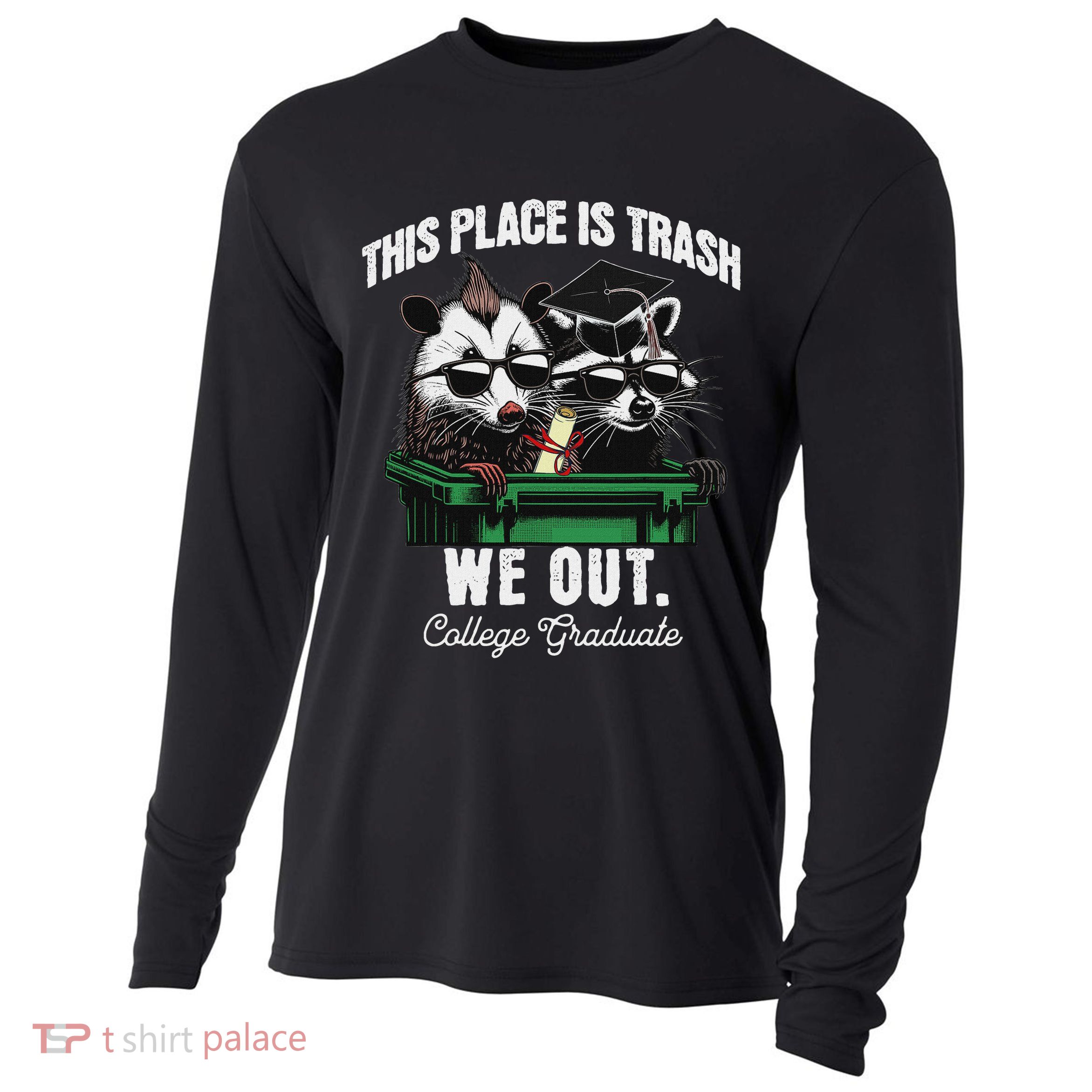 Gen Z Raccoon Opossum We Out  Cooling Performance Long Sleeve Crew