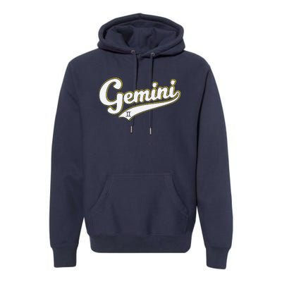 Gemini Zodiac Sign Astrology May June Birthday Retro Premium Hoodie