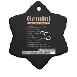 Gemini Zodiac Sign Astrology T May June Birthday Ceramic Star Ornament