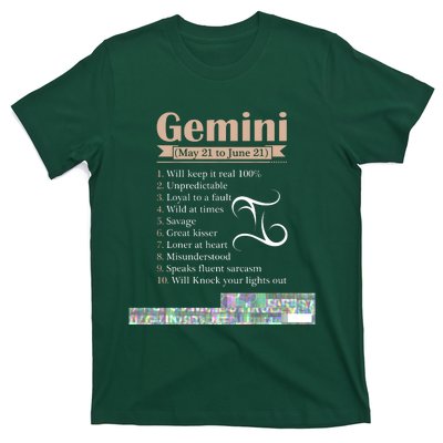 Gemini Zodiac Sign Astrology T May June Birthday T-Shirt