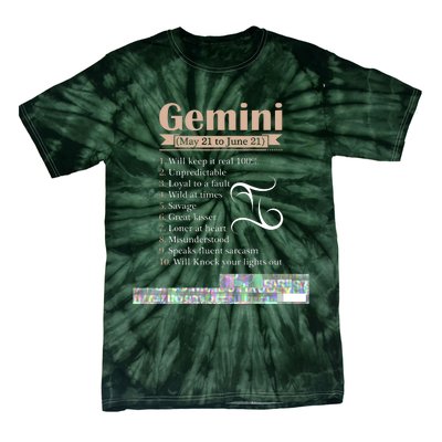 Gemini Zodiac Sign Astrology T May June Birthday Tie-Dye T-Shirt