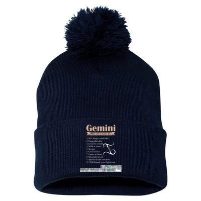 Gemini Zodiac Sign Astrology T May June Birthday Pom Pom 12in Knit Beanie