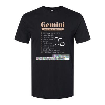 Gemini Zodiac Sign Astrology T May June Birthday Softstyle® CVC T-Shirt