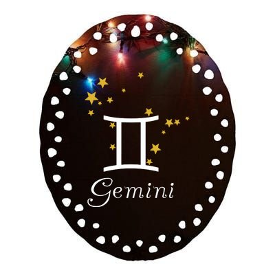 Gemini Zodiac Sign Constellation Stars Astrology Gemini Ceramic Oval Ornament