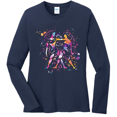 Gemini Zodiac Sign Astrology Ladies Long Sleeve Shirt