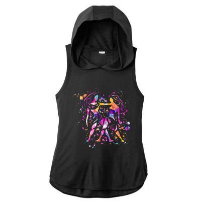 Gemini - Zodiac Sign - Astrology Ladies PosiCharge Tri-Blend Wicking Draft Hoodie Tank