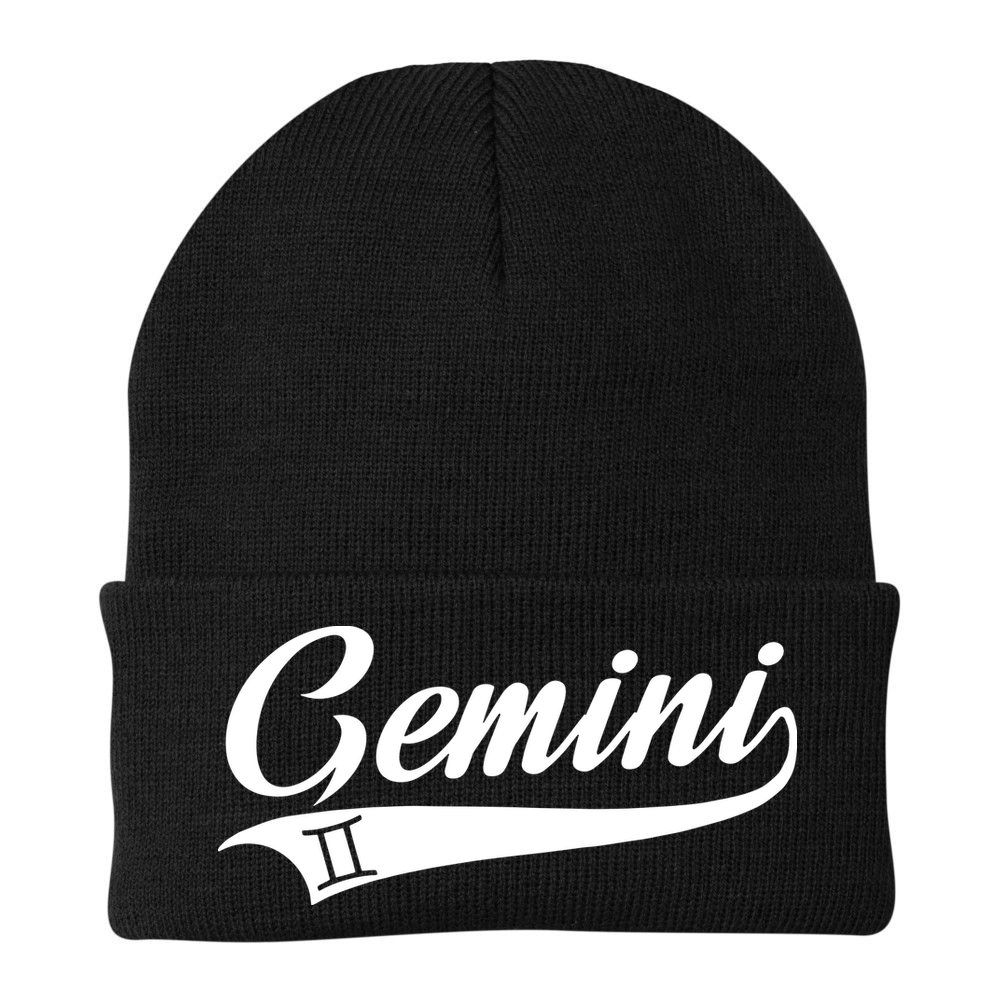 Gemini Zodiac Sign Horoscope Throwback Design Classic Beanie