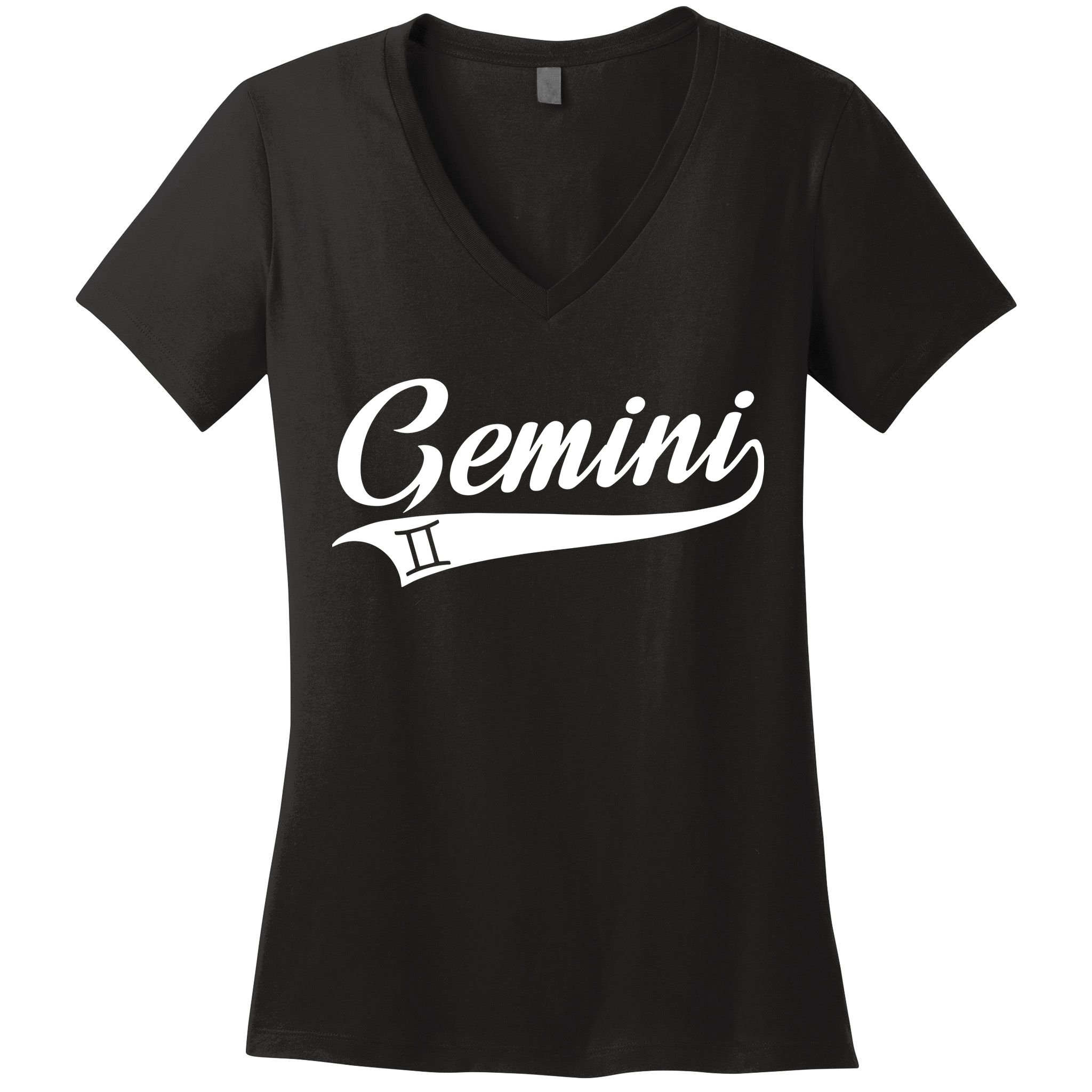 Gemini Zodiac Sign Horoscope Throwback Design Classic Women's V-Neck T-Shirt