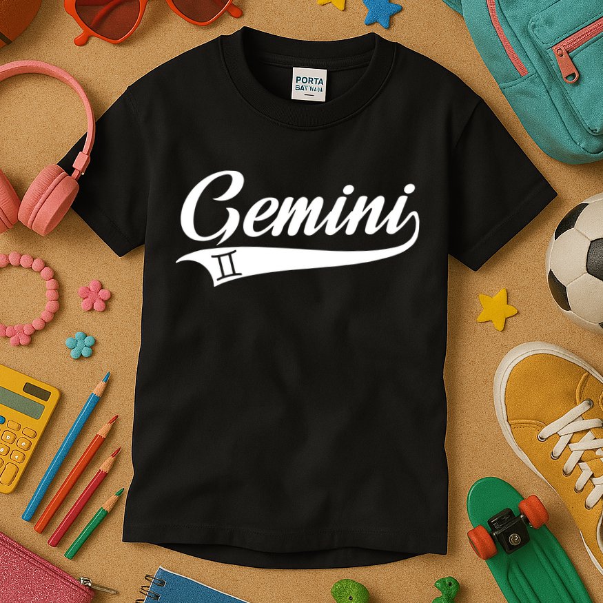 Gemini Zodiac Sign Horoscope Throwback Design Classic Kids T-Shirt
